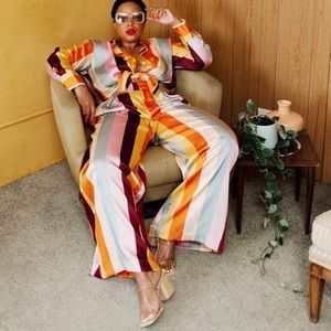 NWT Fe Noel x Target Sz Small vertical striped set (top+bottom)